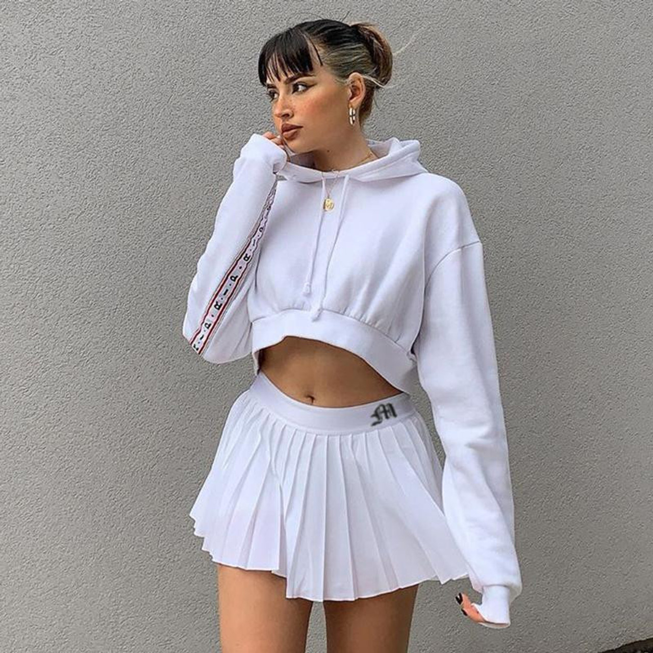 AESTHETIC SOFT GIRL WHITE PLEATED SEXY MINI SKIRT - Cosmique