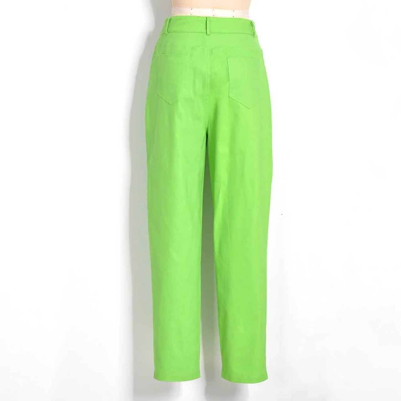 90S AESTHETIC VINTAGE SOLID GREEN PANTS - Cosmique Studio