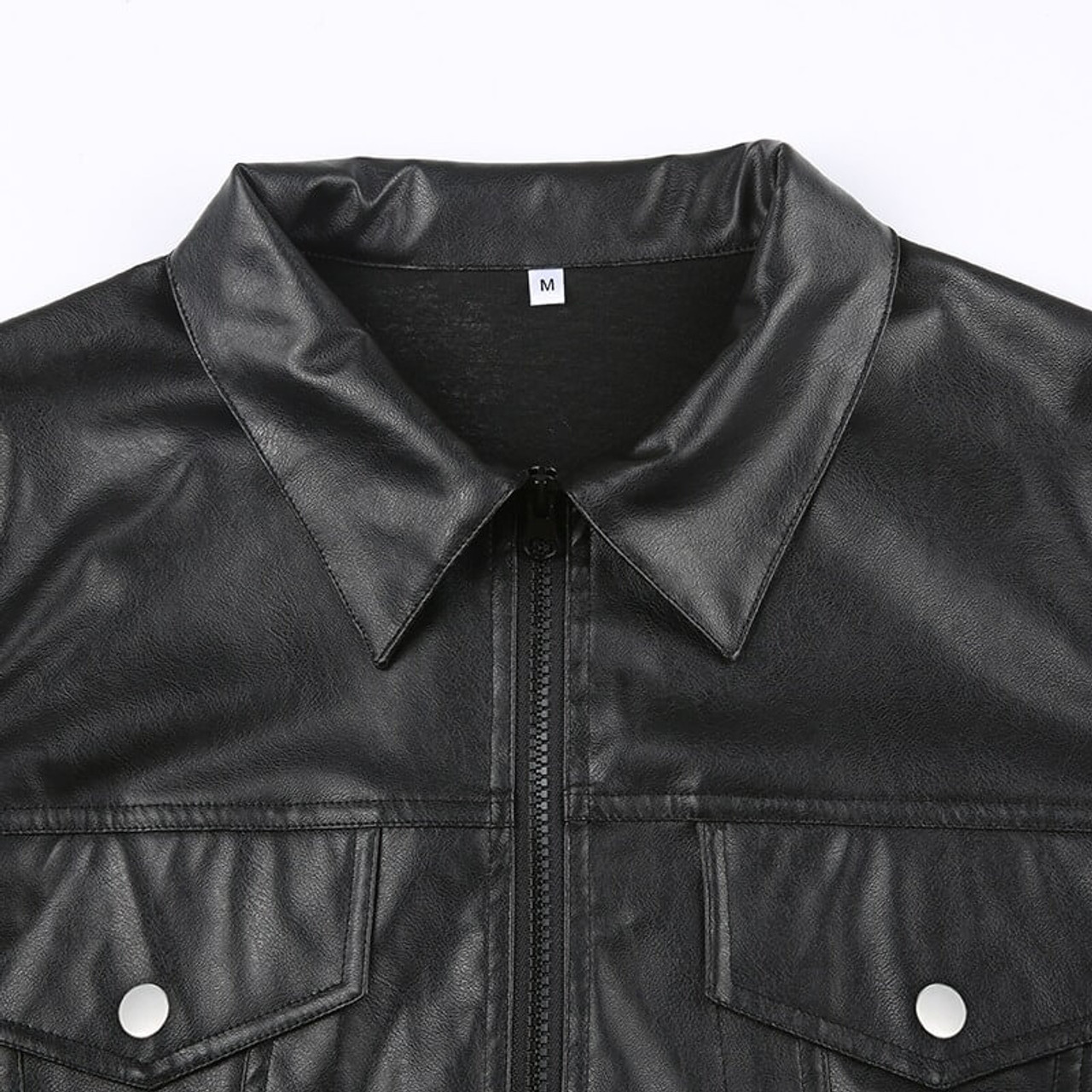 Grunge Pu Leather Crop Jacket