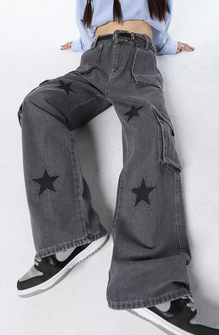 古着 pocket detail cargo pants Y2k フレア Y2k Vintage Multi-Pocket Cargo Pants: High Waist Wide Leg