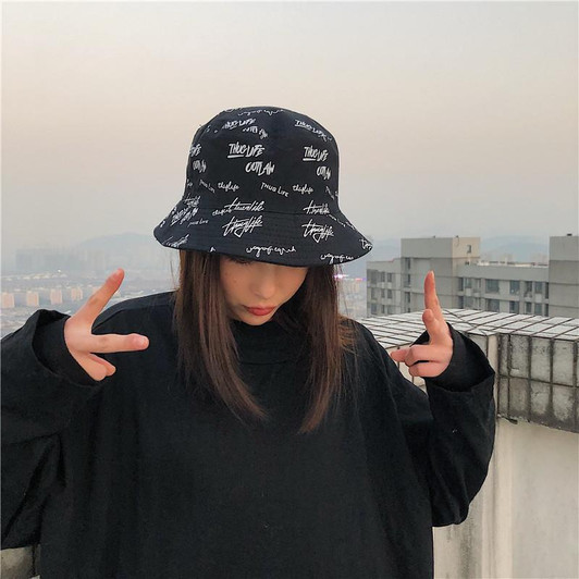 GRAFFITI PRINT REVERSIBLE BUCKET HAT-Cosmique Studio