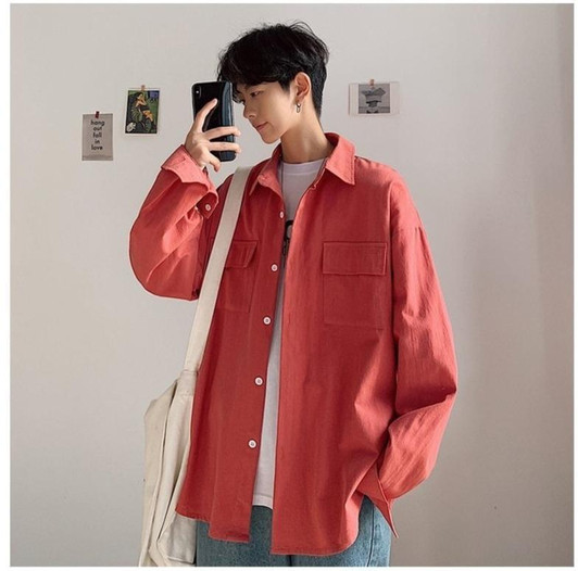 AESTHETIC BOY CASUAL SHIRT-Cosmique Studio-Aesthetic Clothing Store