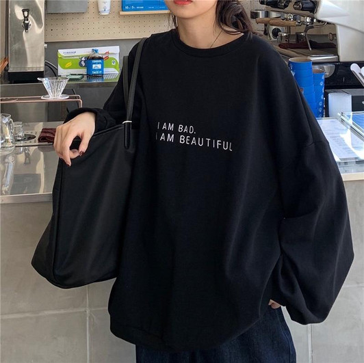 I AM BAD I AM BEAUTIFUL SWEATSHIRT-Cosmique Studio-aesthetic-clothing-store