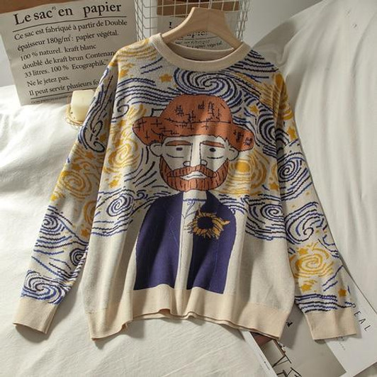 VAN GOGH SWEATER-Cosmique Studio-aesthetic-clothing-store