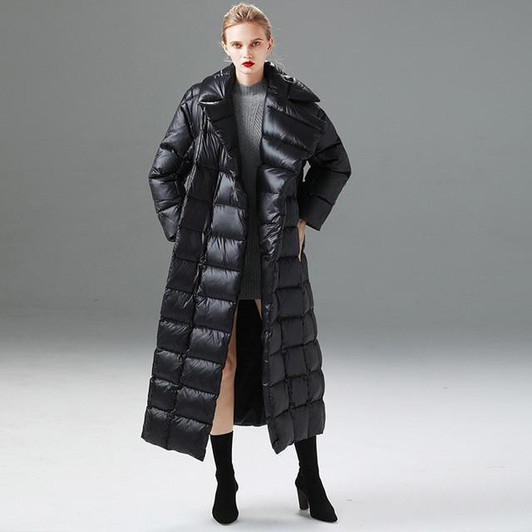 ELEGANT BLACK SUPER FLUFFY PARKA & JACKET-aesthetic-clothing-cosmiquestudio.com