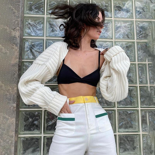 TUMBLR AESTHETIC KNITTED CROP SWEATER - Cosmique Studio - Aesthetic Outfits