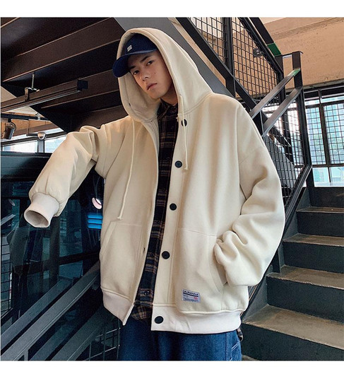 KOREAN HOODED MEN JACKET - Cosmique Studio - Aesthetic Outfits