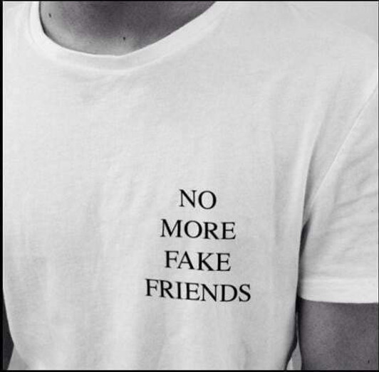 no more fake friends men tee in white