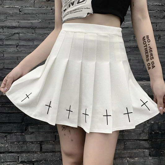 Egirl Pleated Cross Mini Skirt