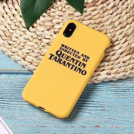 written and directed by quentin tarantino phone case in yellow