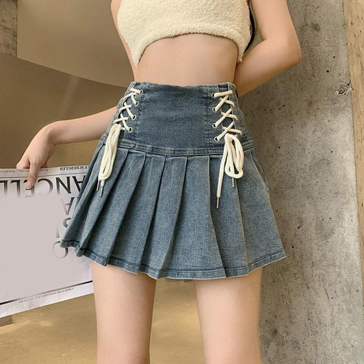 Y2k Lace-up Mini Skirt
