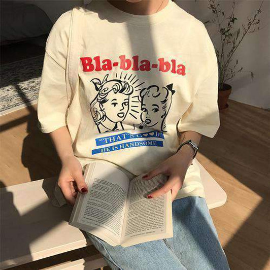 bla-bla-bla, that's good he's handsome white tee