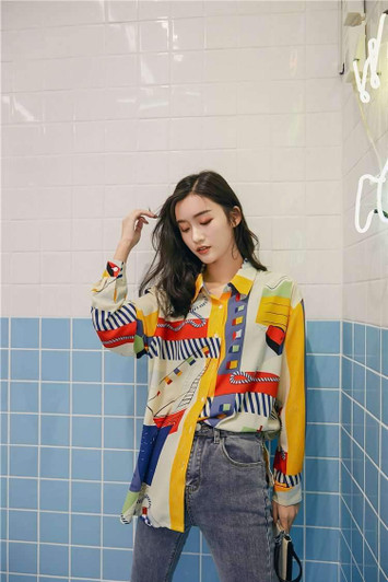 art hoe abstraction shirt in mixed colors