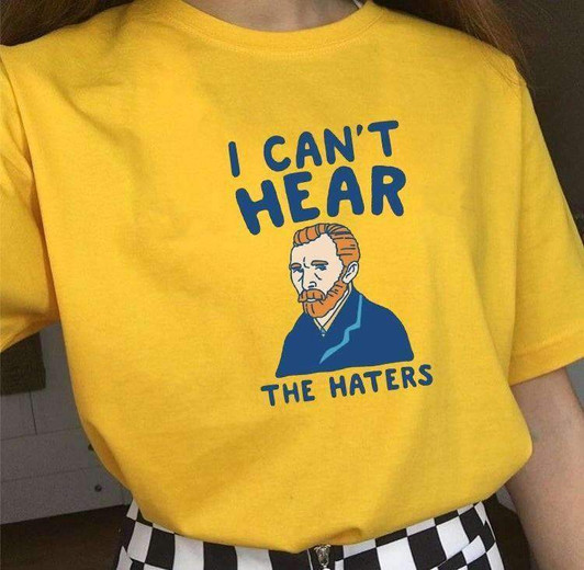 i can't hear -the haters van gogh tee in yellow