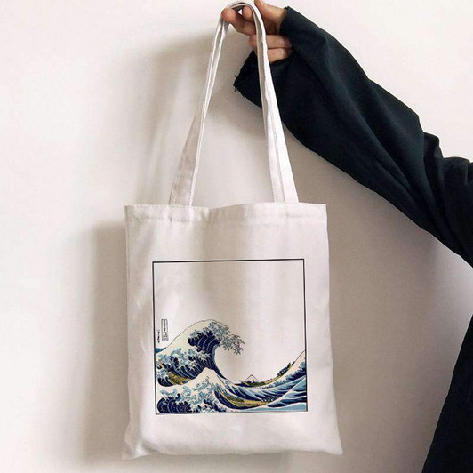 the great wave of kanagawa cloth bag