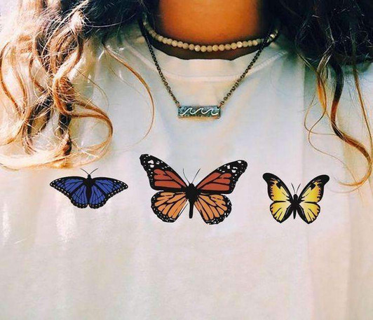 THREE BUTTERFLIES TEE-Cosmique Studio