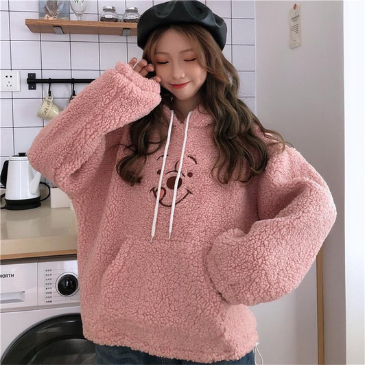 AESTHETIC CUTE BEAR SMILEY KAWAII SWEATSHIRT - Cosmique Studio