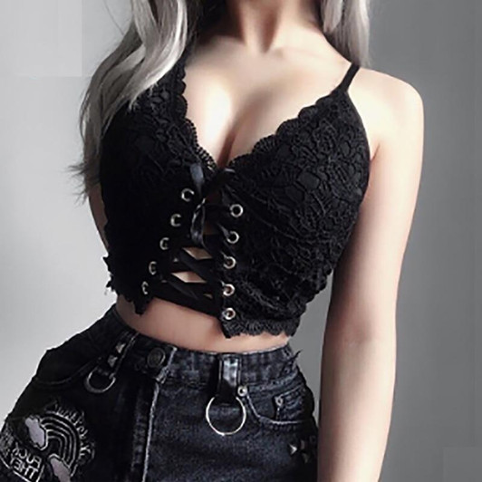 AESTHETIC VINTAGE EGIRL CROP TOP - Cosmique Studio