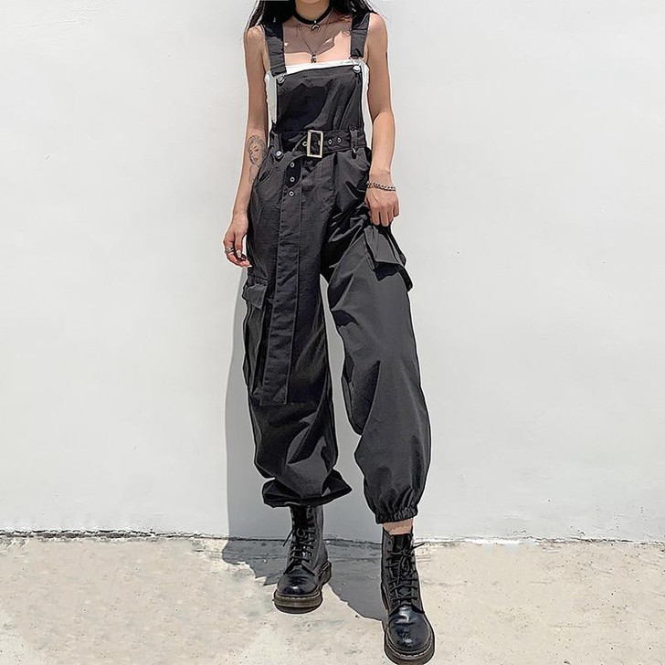 GOTH STYLE CARGO OVERALLS - Cosmique Studio