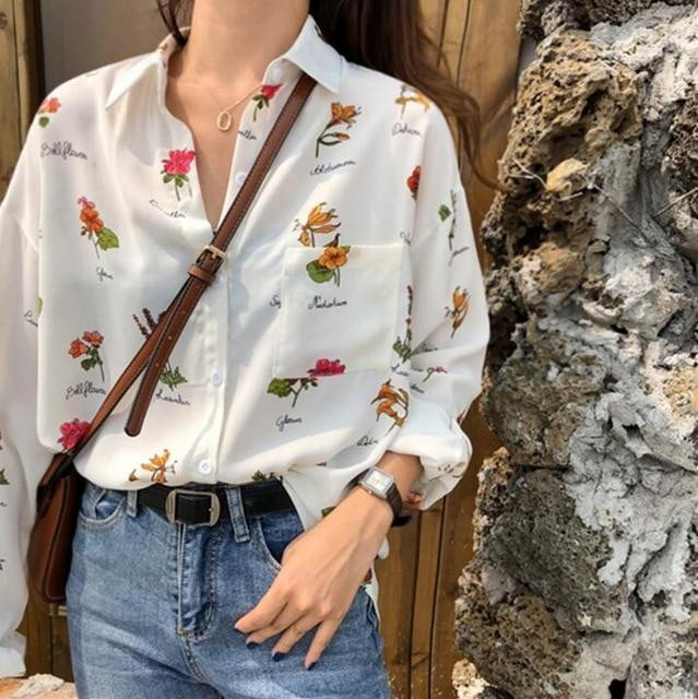 FLOWER PRINT VINTAGE SHIRT - Cosmique 