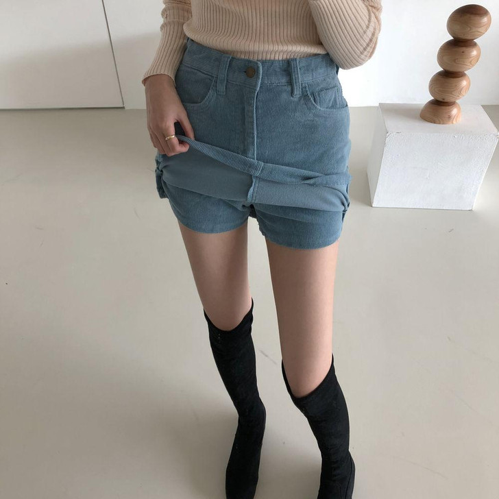 RETRO CORDUROY SEXY SPLIT MINI SKIRT-Cosmique Studio-Aesthetic-Egirl-Grunge-Clothing RETRO CORDUROY SEXY SPLIT MINI SKIRT-Cosmique Studio-Aesthetic-Egirl-Grunge-Clothing