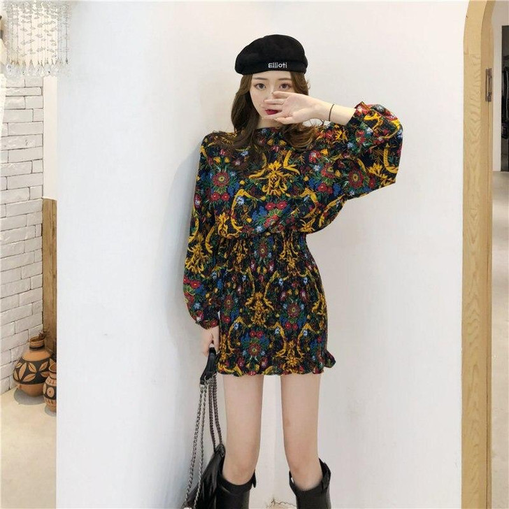 VINTAGE BOHO STYLE SEXY STYLISH RUFFLES MINI DRESS-Cosmique Studio-Aesthetic-Egirl-Grunge-Clothing VINTAGE BOHO STYLE SEXY STYLISH RUFFLES MINI DRESS-Cosmique Studio-Aesthetic-Egirl-Grunge-Clothing