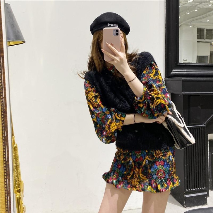 VINTAGE BOHO STYLE SEXY STYLISH RUFFLES MINI DRESS-Cosmique Studio-Aesthetic-Egirl-Grunge-Clothing VINTAGE BOHO STYLE SEXY STYLISH RUFFLES MINI DRESS-Cosmique Studio-Aesthetic-Egirl-Grunge-Clothing