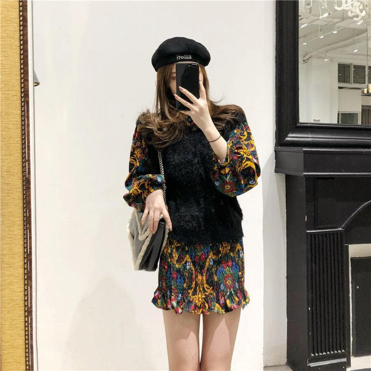 VINTAGE BOHO STYLE SEXY STYLISH RUFFLES MINI DRESS-Cosmique Studio-Aesthetic-Egirl-Grunge-Clothing VINTAGE BOHO STYLE SEXY STYLISH RUFFLES MINI DRESS-Cosmique Studio-Aesthetic-Egirl-Grunge-Clothing