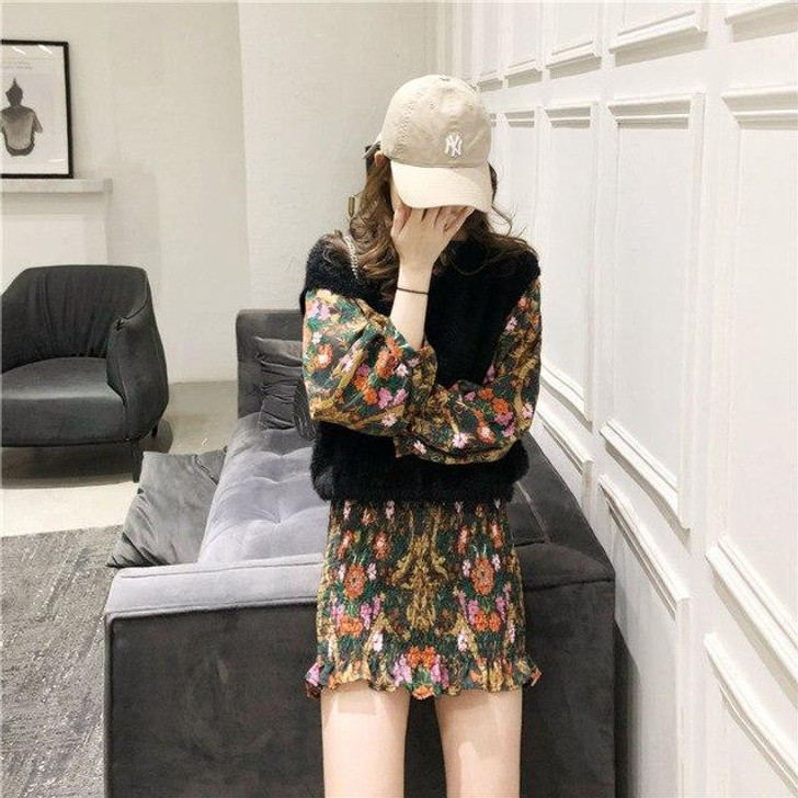 VINTAGE BOHO STYLE SEXY STYLISH RUFFLES MINI DRESS-Cosmique Studio-Aesthetic-Egirl-Grunge-Clothing VINTAGE BOHO STYLE SEXY STYLISH RUFFLES MINI DRESS-Cosmique Studio-Aesthetic-Egirl-Grunge-Clothing