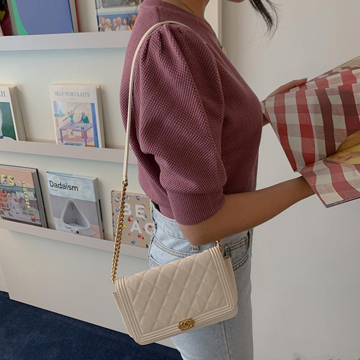 KOREAN RETRO KNITTED PUFF SWEATER-Cosmique Studio-Aesthetic-Egirl-Grunge-Clothing KOREAN RETRO KNITTED PUFF SWEATER-Cosmique Studio-Aesthetic-Egirl-Grunge-Clothing
