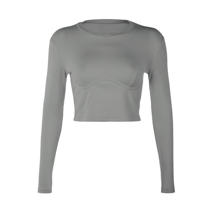 O-NECK LONG SLEEVE EDGY CROP TOP-Cosmique Studio-Aesthetic-Egirl-Grunge-Clothing O-NECK LONG SLEEVE EDGY CROP TOP-Cosmique Studio-Aesthetic-Egirl-Grunge-Clothing