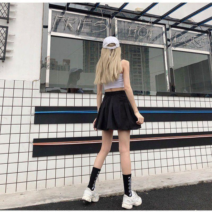 EGIRL PUNK A-LINE POCKET CHAIN MINI SKIRT-Cosmique Studio-Aesthetic-Egirl-Grunge-Clothing EGIRL PUNK A-LINE POCKET CHAIN MINI SKIRT-Cosmique Studio-Aesthetic-Egirl-Grunge-Clothing