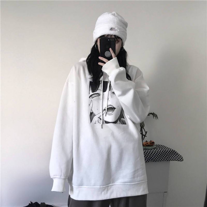 EGIRL ANIME PRINTED EDGY HOODIE-Cosmique Studio-Aesthetic-Egirl-Grunge-Clothing EGIRL ANIME PRINTED EDGY HOODIE-Cosmique Studio-Aesthetic-Egirl-Grunge-Clothing