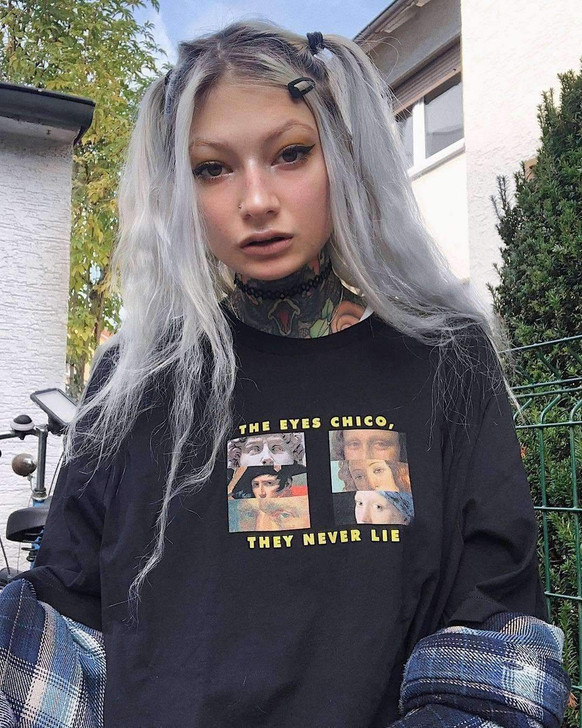 The eyes chico they never lie black tee The eyes chico they never lie black tee