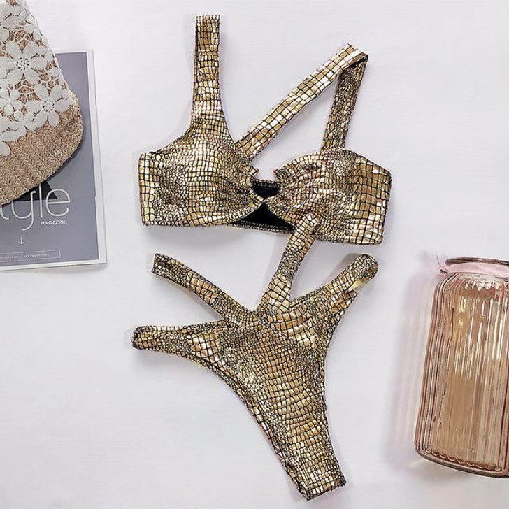 SNAKE PRINT CUT OUT RING PUSH UP BIKINI SET-Cosmique Studio-Aesthetic Clothing Store SNAKE PRINT CUT OUT RING PUSH UP BIKINI SET-Cosmique Studio-Aesthetic Clothing Store