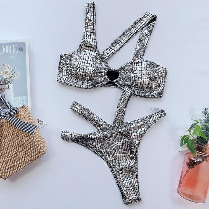 SNAKE PRINT CUT OUT RING PUSH UP BIKINI SET-Cosmique Studio-Aesthetic Clothing Store SNAKE PRINT CUT OUT RING PUSH UP BIKINI SET-Cosmique Studio-Aesthetic Clothing Store