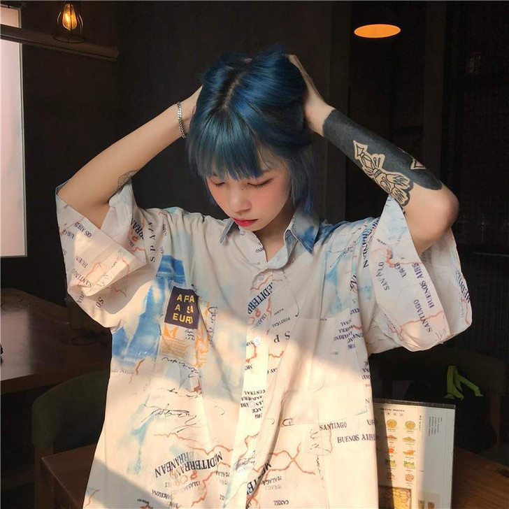 HARAJUKU STREETWEAR OVERSIZED SHIRT-Cosmique Studio HARAJUKU STREETWEAR OVERSIZED SHIRT-Cosmique Studio