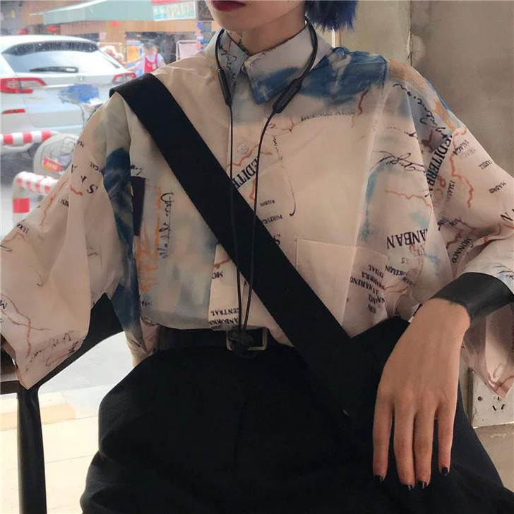 HARAJUKU STREETWEAR OVERSIZED SHIRT-Cosmique Studio HARAJUKU STREETWEAR OVERSIZED SHIRT-Cosmique Studio