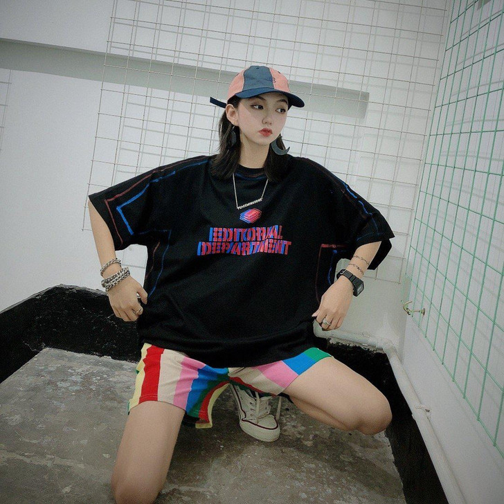 80S VINTAGE RAINBOW SHORTS-Cosmique Studio 80S VINTAGE RAINBOW SHORTS-Cosmique Studio