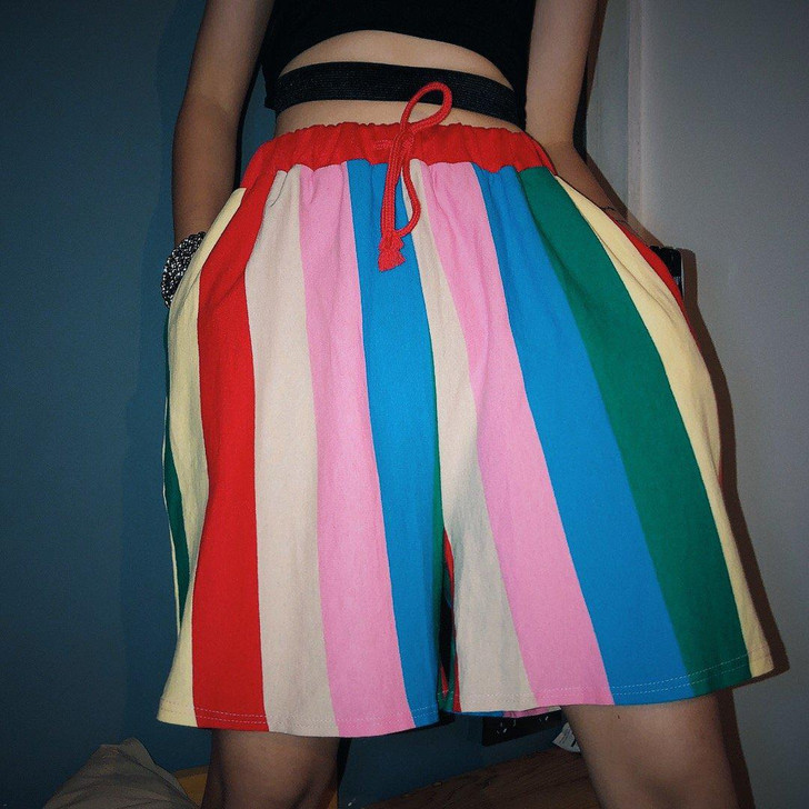 80S VINTAGE RAINBOW SHORTS-Cosmique Studio 80S VINTAGE RAINBOW SHORTS-Cosmique Studio