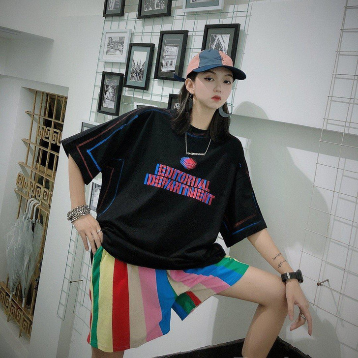 80S VINTAGE RAINBOW SHORTS-Cosmique Studio 80S VINTAGE RAINBOW SHORTS-Cosmique Studio