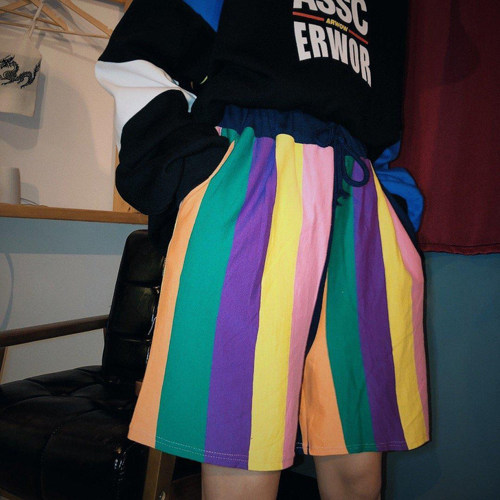 80S VINTAGE RAINBOW SHORTS-Cosmique Studio 80S VINTAGE RAINBOW SHORTS-Cosmique Studio