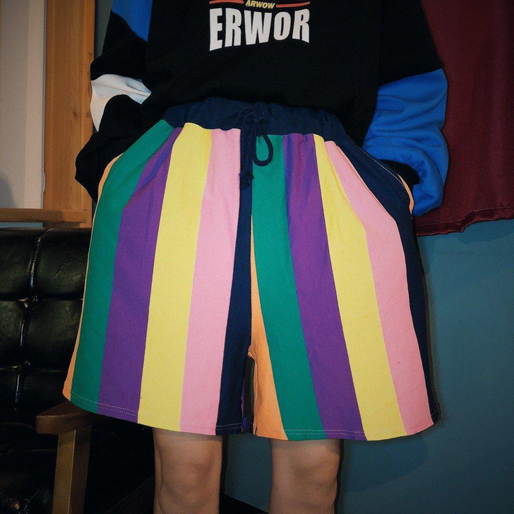 80S VINTAGE RAINBOW SHORTS-Cosmique Studio 80S VINTAGE RAINBOW SHORTS-Cosmique Studio
