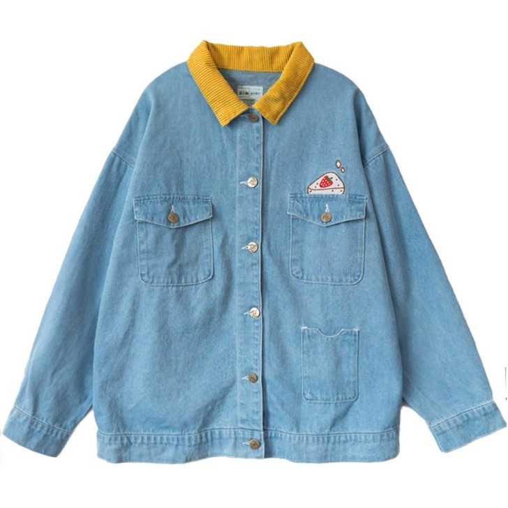 AESTHETIC VINTAGE OVERSIZED DENIM JACKET - Cosmique Studio AESTHETIC VINTAGE OVERSIZED DENIM JACKET - Cosmique Studio