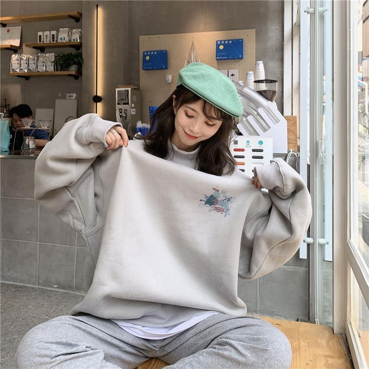 SOFT KAWAII STYLE CASUAL SWEATSHIRT-Cosmique Studio-Aesthetic Clothing Store SOFT KAWAII STYLE CASUAL SWEATSHIRT-Cosmique Studio-Aesthetic Clothing Store