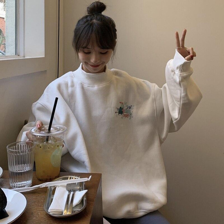 SOFT KAWAII STYLE CASUAL SWEATSHIRT-Cosmique Studio-Aesthetic Clothing Store SOFT KAWAII STYLE CASUAL SWEATSHIRT-Cosmique Studio-Aesthetic Clothing Store