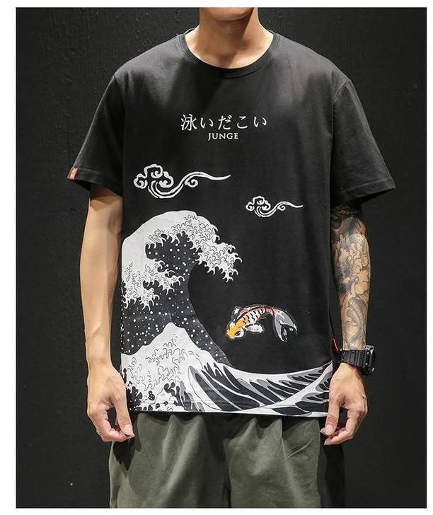 WAVE PRINT MEN TEE-Cosmique Studio-Aesthetic Clothing Store WAVE PRINT MEN TEE-Cosmique Studio-Aesthetic Clothing Store