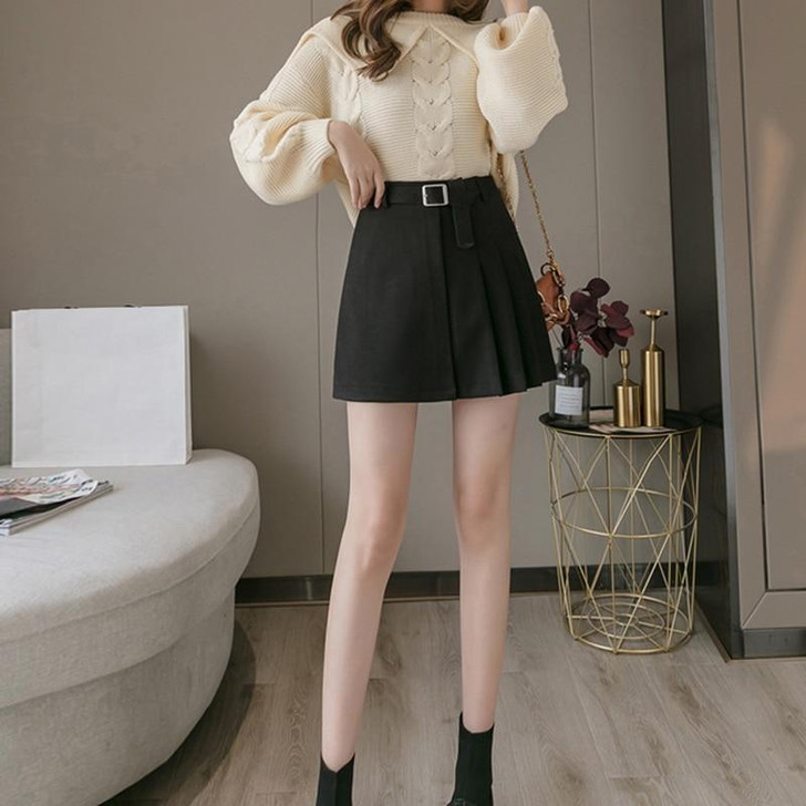 Korean Fashion High-waisted Ruffles Pleated Skirt - Kawaii Fashion