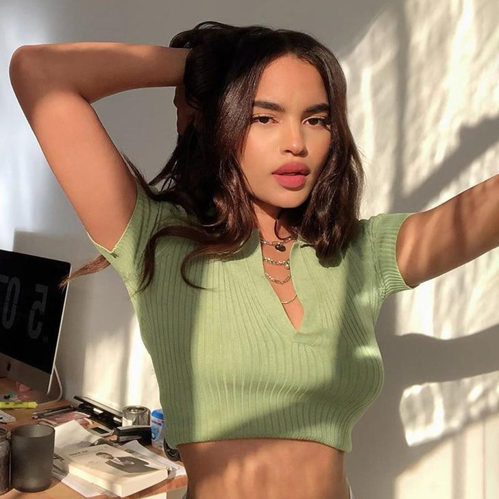 SOFT GIRL GREEN KNITTED CROP TOP-Cosmique Studio-Aesthetic Clothing Store SOFT GIRL GREEN KNITTED CROP TOP-Cosmique Studio-Aesthetic Clothing Store