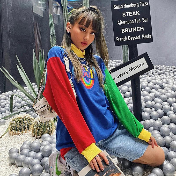 VERY COOL RAINBOW SWEATSHIRT-Cosmique Studio-aesthetic-clothing-store VERY COOL RAINBOW SWEATSHIRT-Cosmique Studio-aesthetic-clothing-store